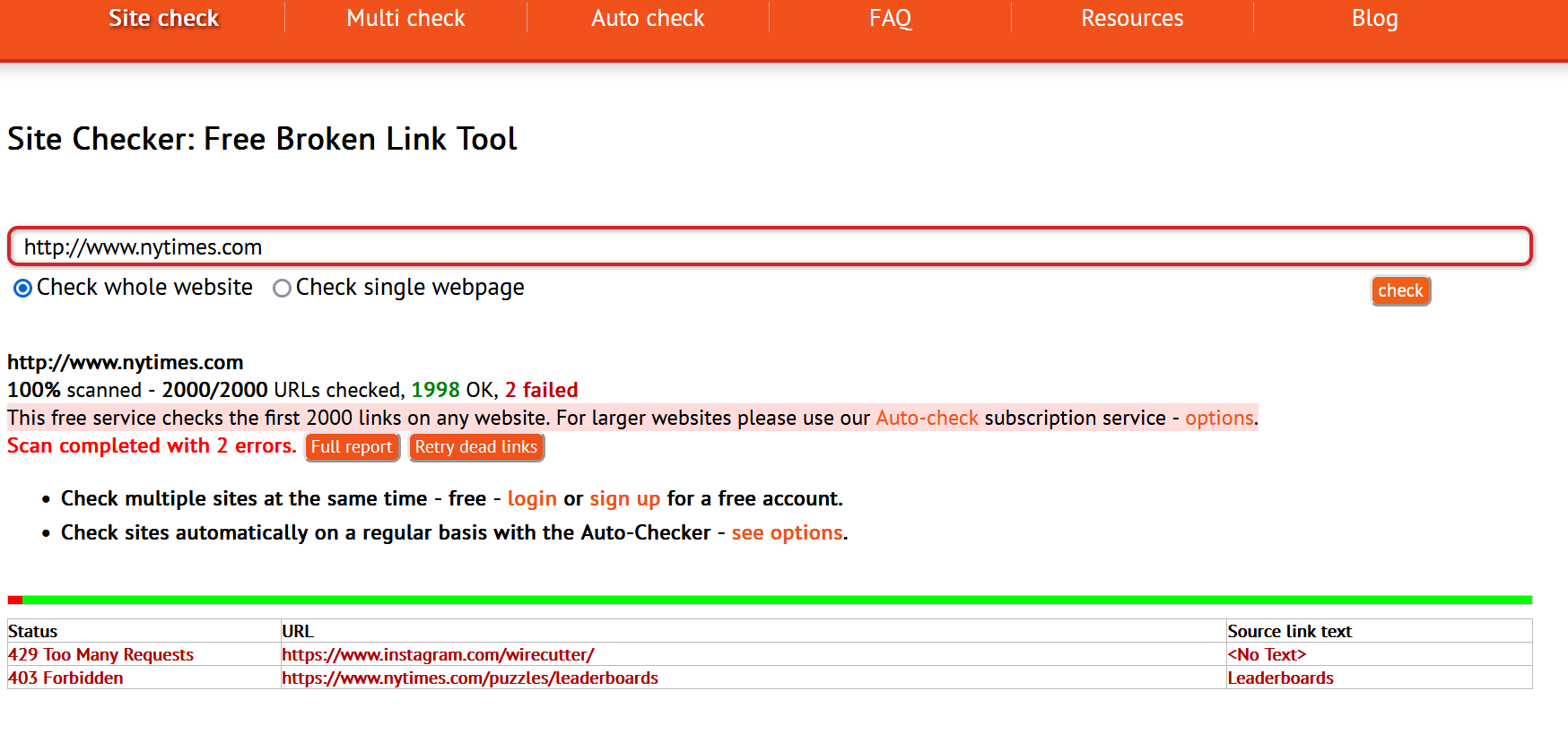 Website Link Analyzer - Link checker for websites