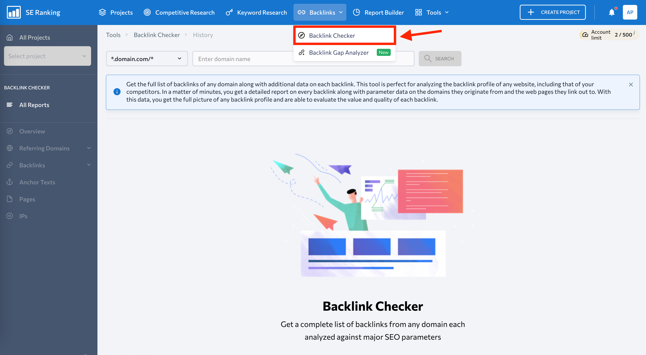 Backlink monitor tool