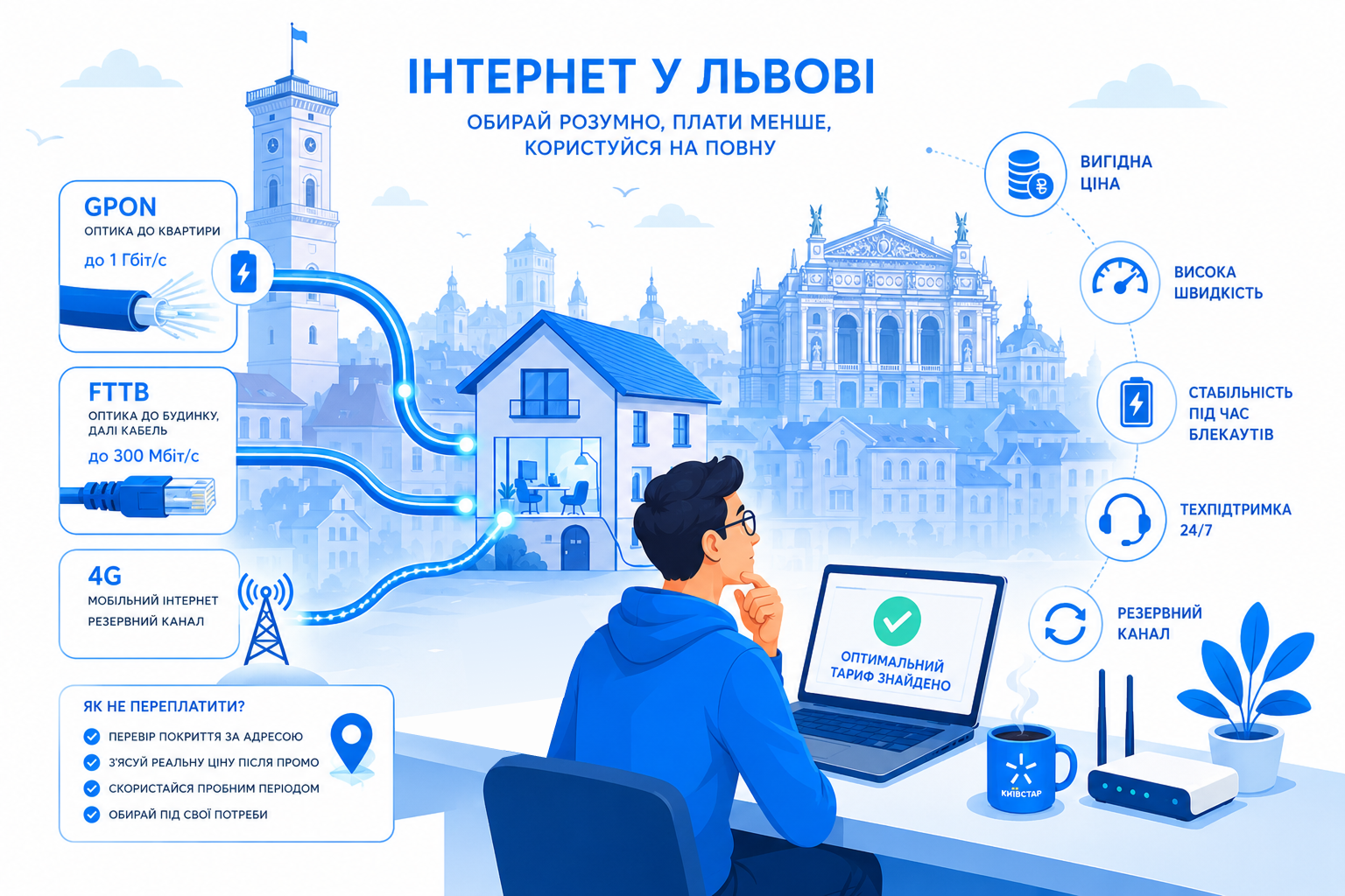 Підключення інтернету у Львові: як вибрати дешевий і швидкий варіант